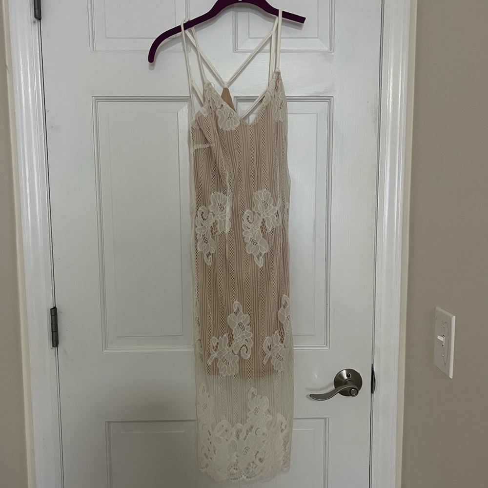 Neutral midi dress